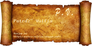 Petró Vulfia névjegykártya